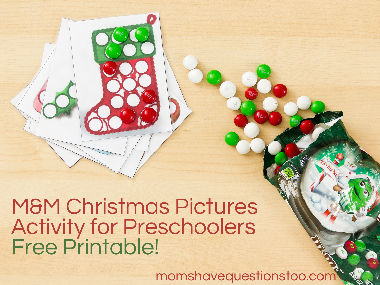 M&M Christmas Pictures Activity - Moms Have Questions Too