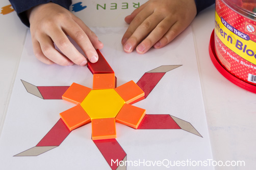Spring Pattern Block Templates Moms Have Questions Too