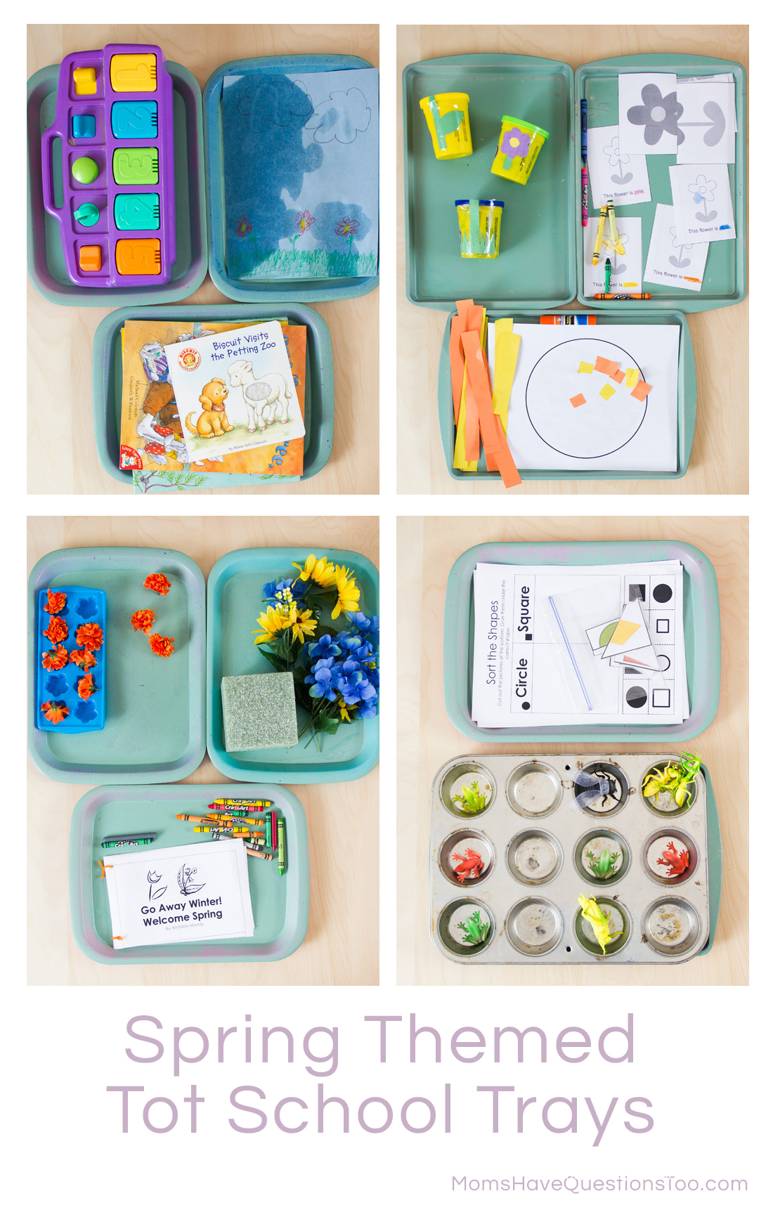 Spring Themed Montessori Tot Trays - Moms Have Questions Too