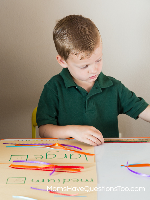 Measuring Ribbons Preschool Activity